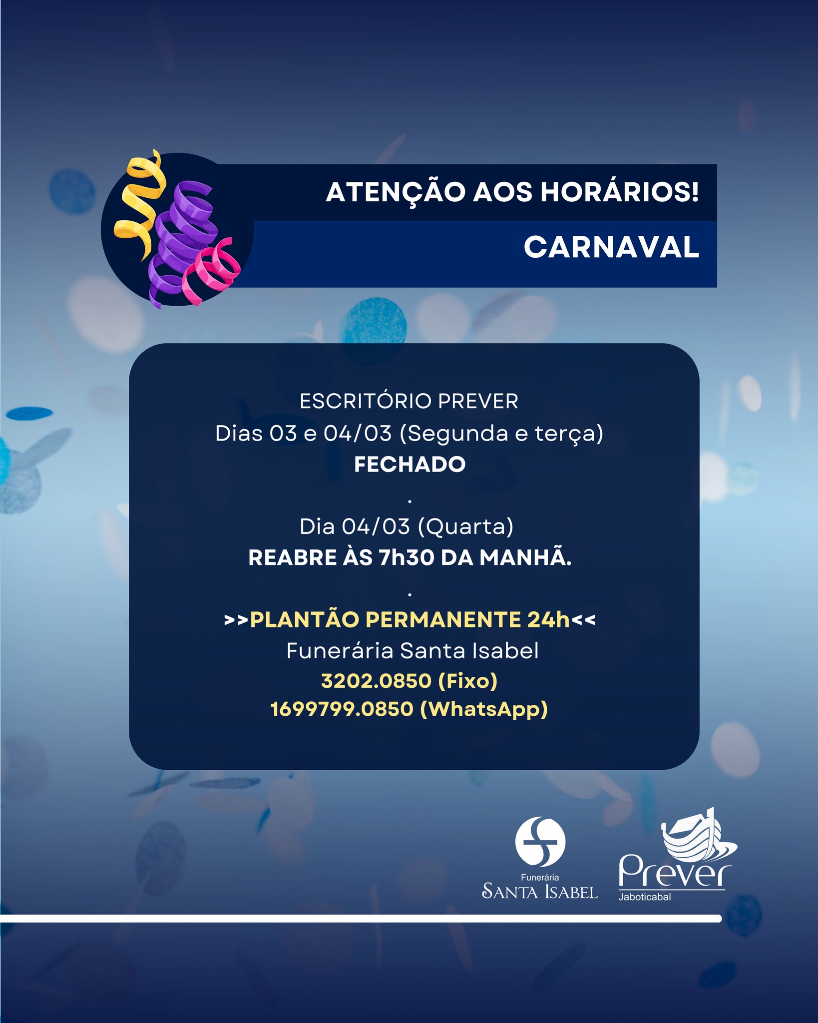  horários de funcionamento