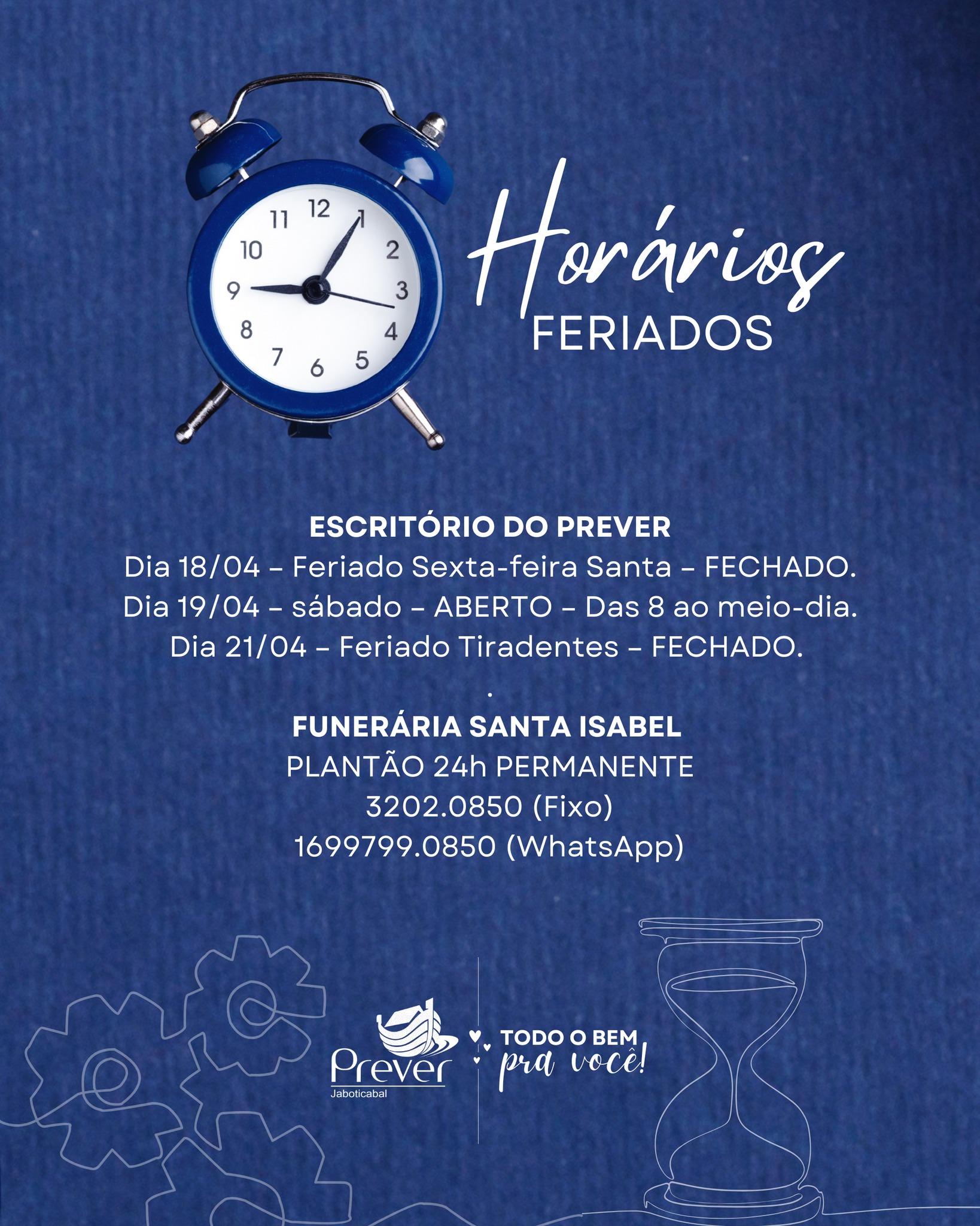 HORÁRIOS NOS FERIADOS